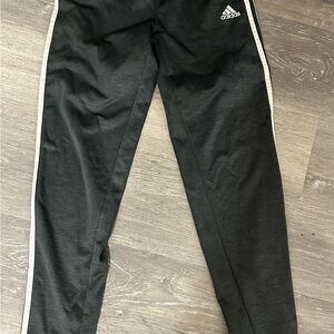 Adidas Kids Black Joggers with White Stripes